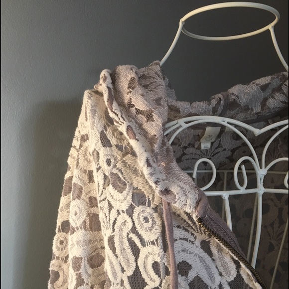 Anthropologie Tops - E by Eloise | Anthropologie Lace Zip-up Hoodie EUC